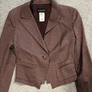 Patrizia Pepe burgundy and tan Checkered